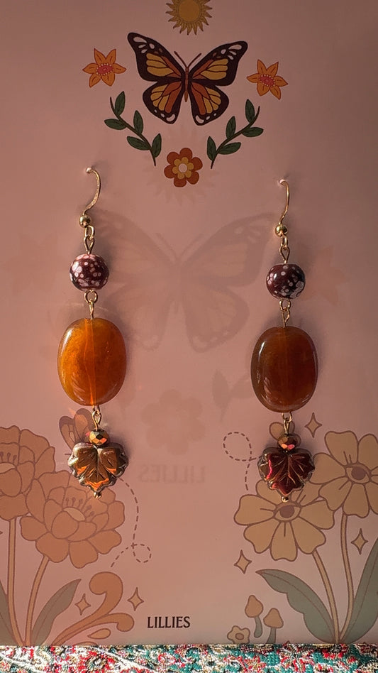 golden leaf earrings