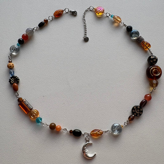 silver evening coffee necklace