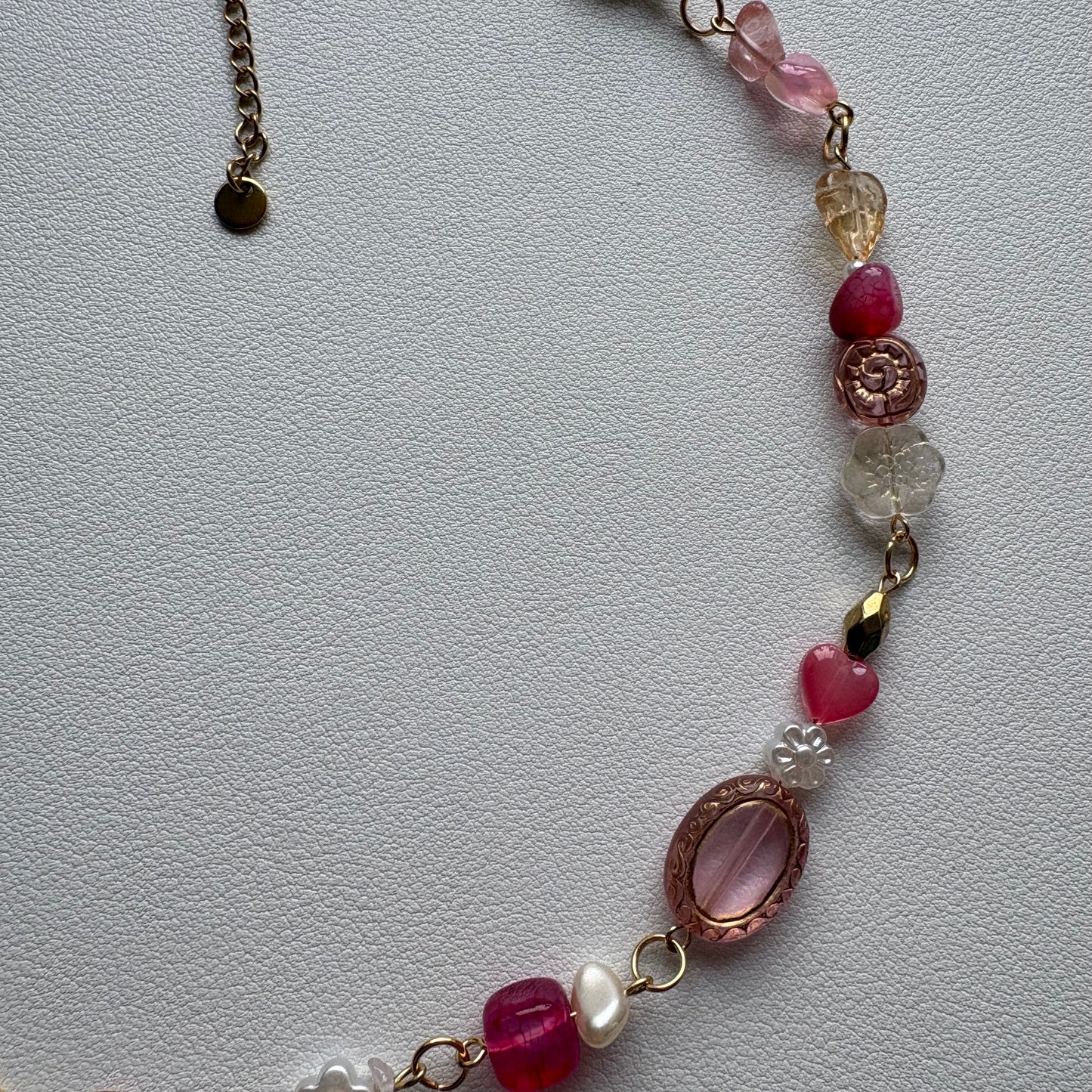 pink valentines necklace