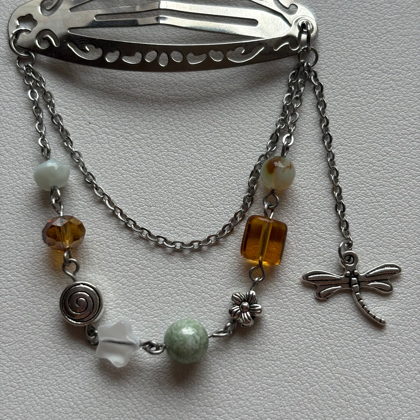 dragonfly garden hair clip