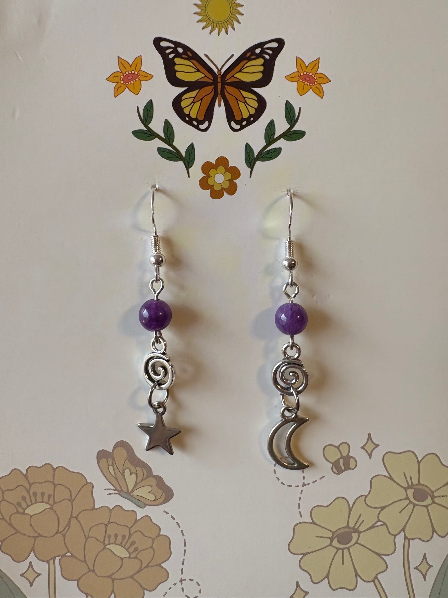 celestial swirl earrings