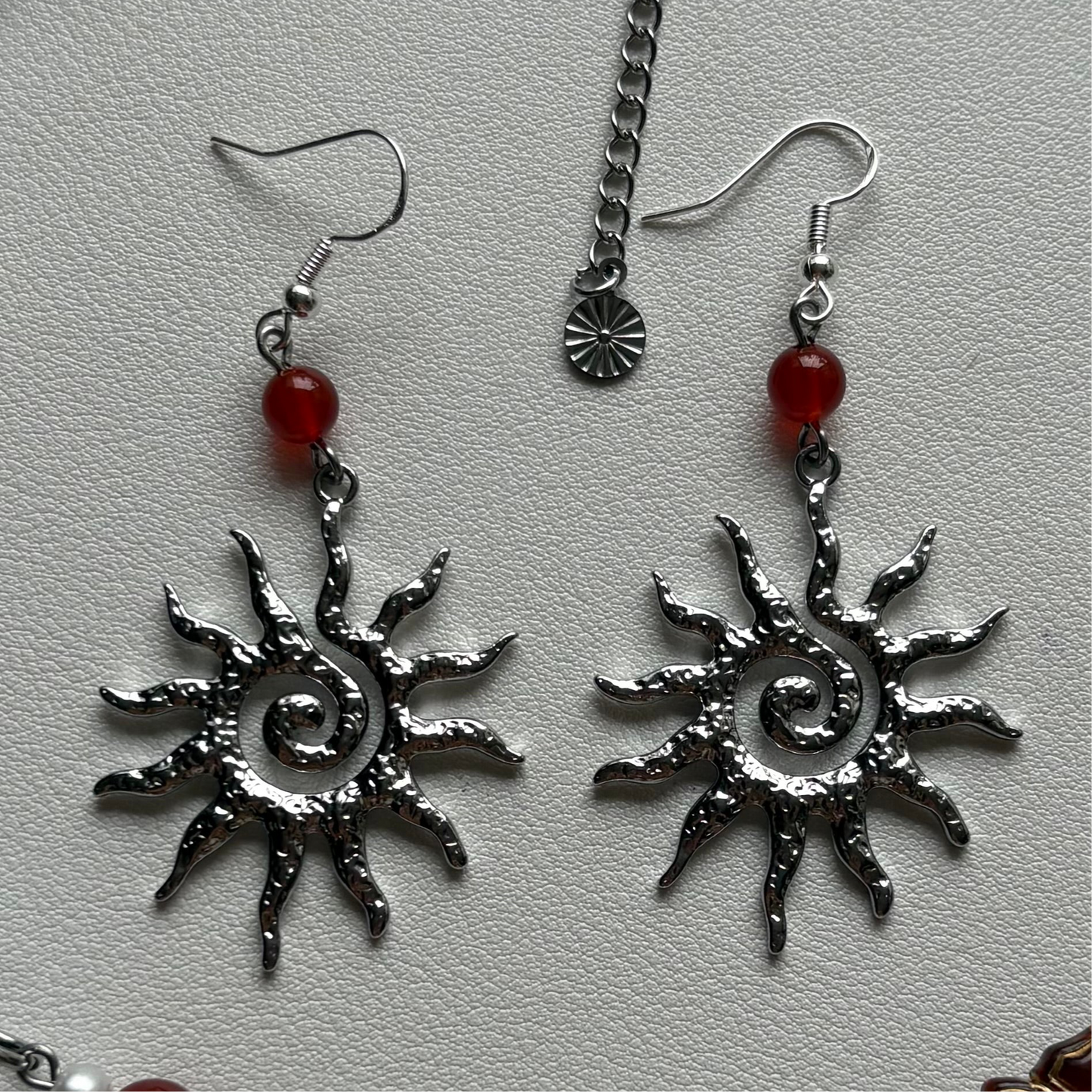 silver celestial aurora earrings