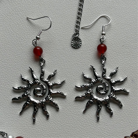 silver celestial aurora earrings