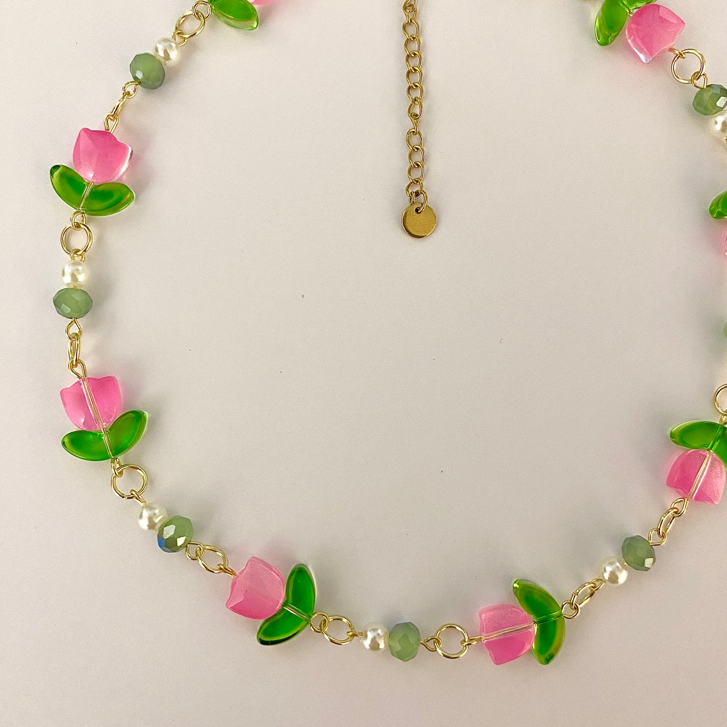 pink tulip necklace