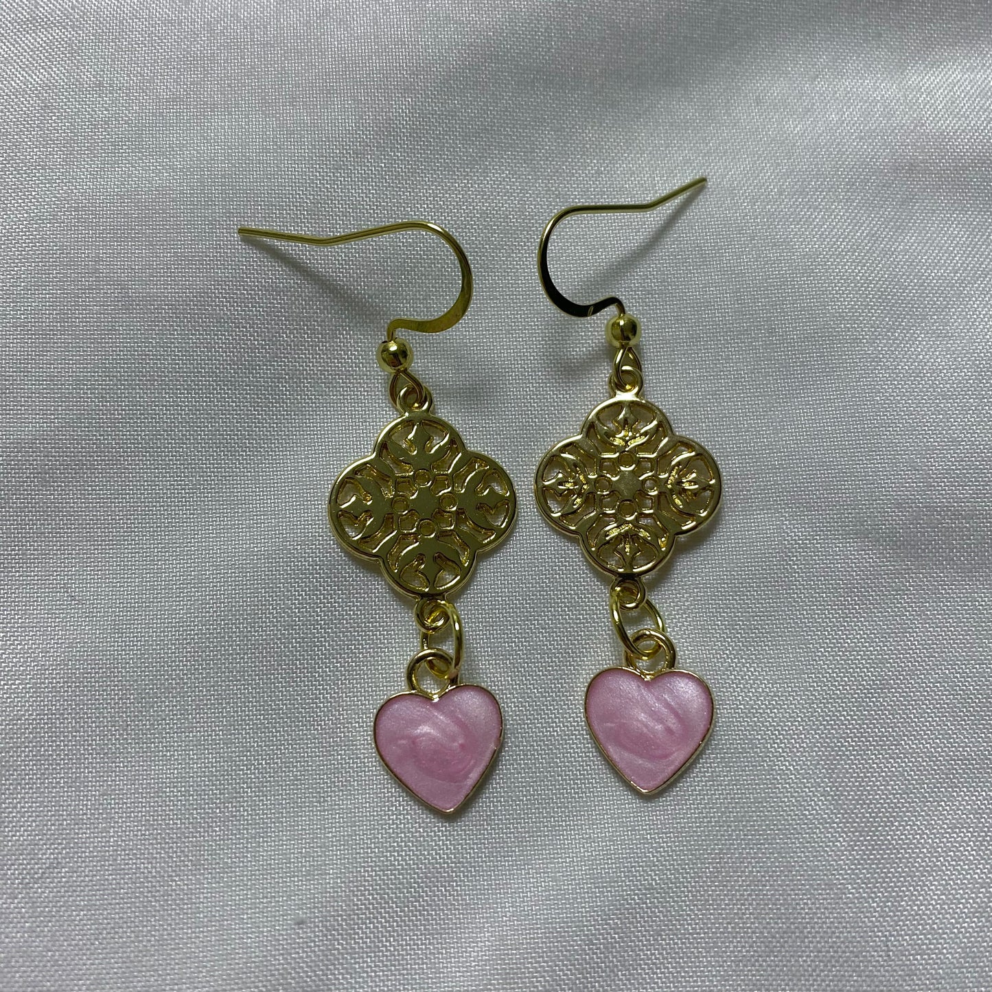 pink heart earrings