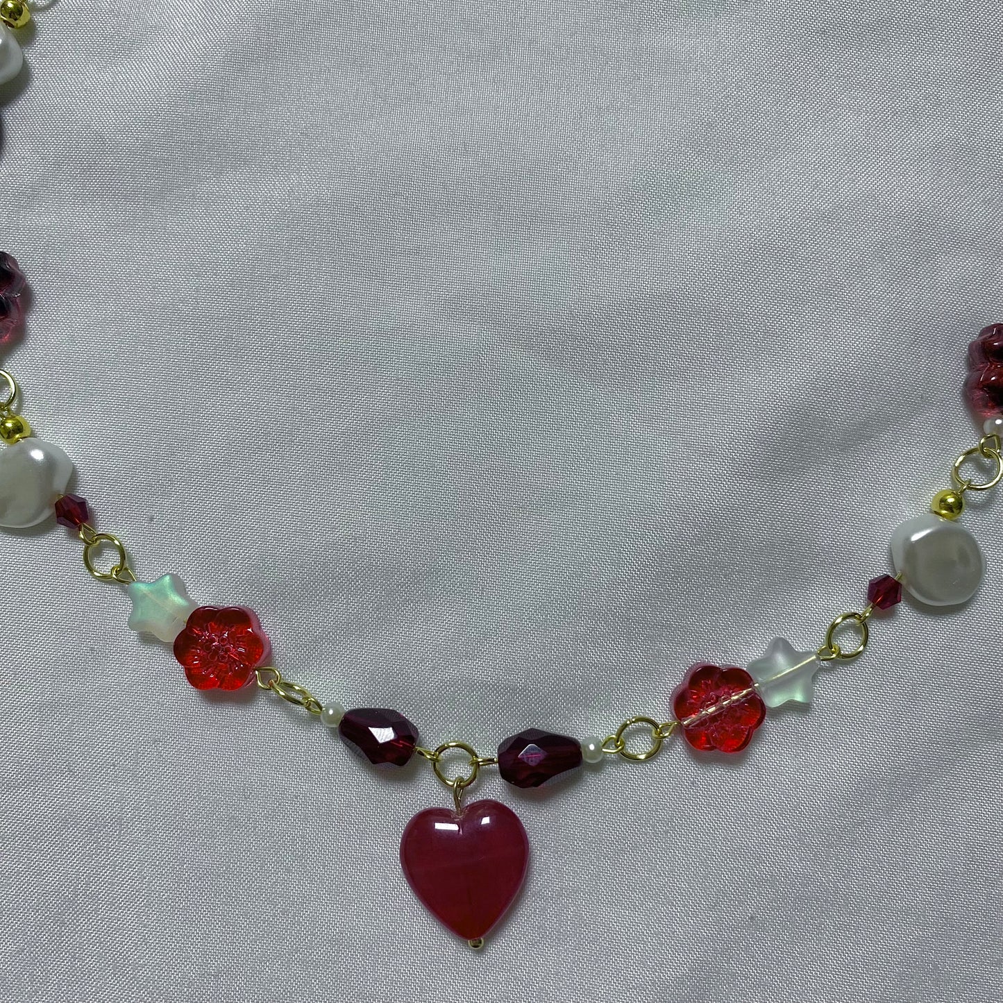 red pearl necklace