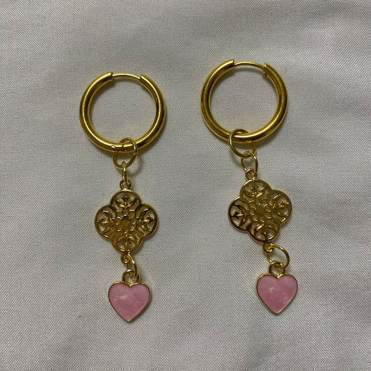 pink heart hoops