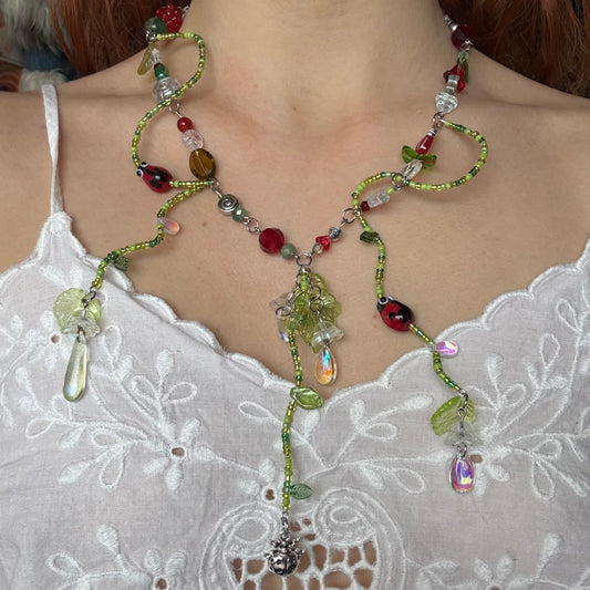 ladybug garden necklace