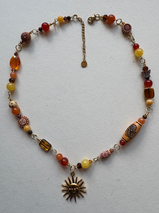 sunrise in the 70s bohemian necklace