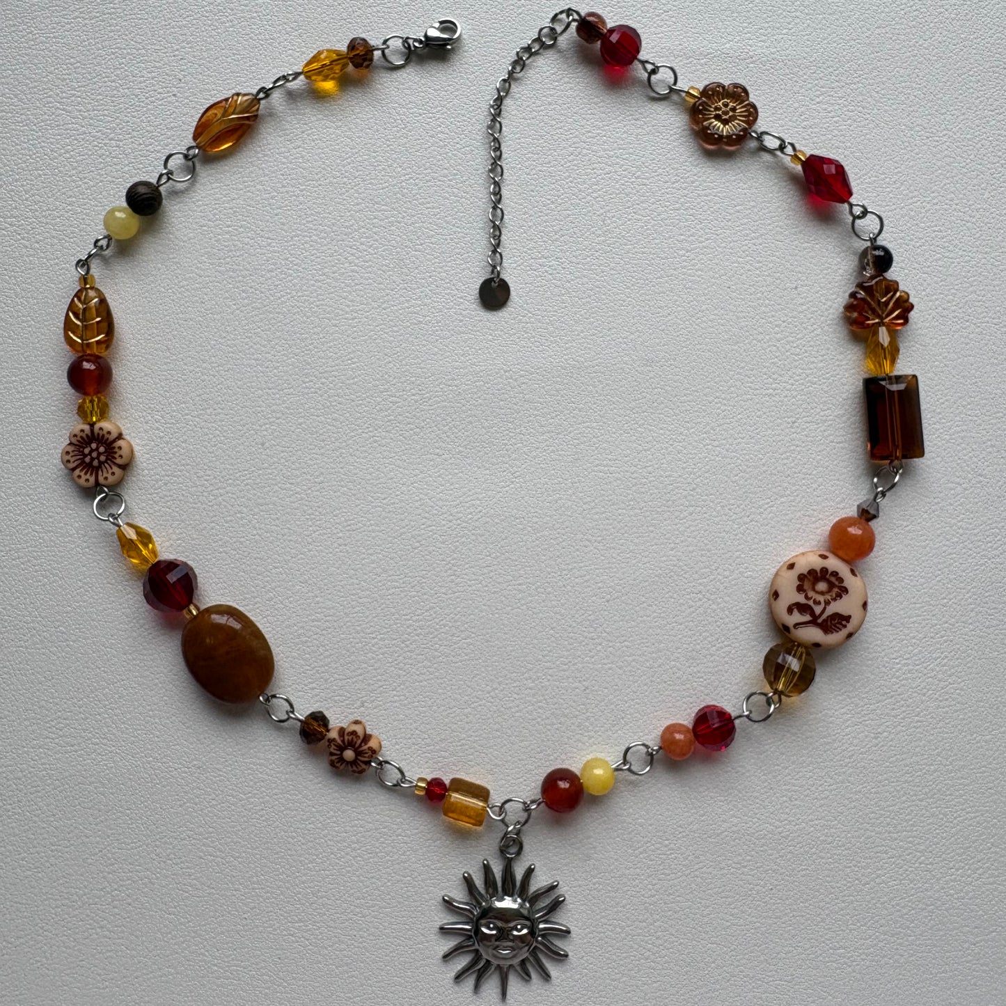 silver sunrise in the 70s necklace