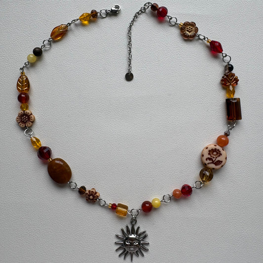 silver sunrise in the 70s necklace