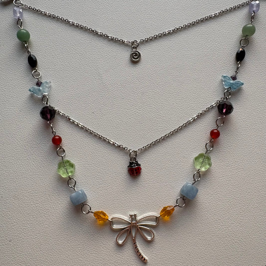 rainbow bug necklace