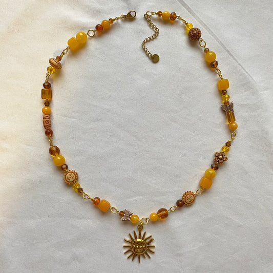 sunrise in the 70s bohemian necklace