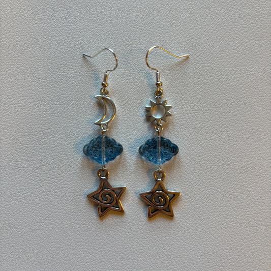 blue anomaly earrings
