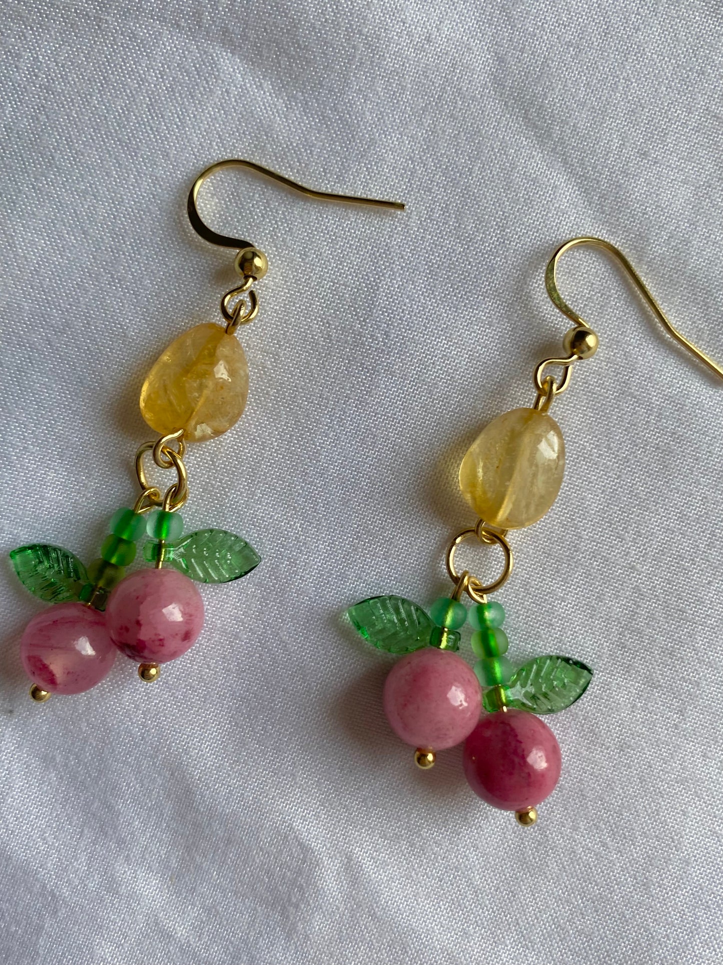 raspberry crumble earrings