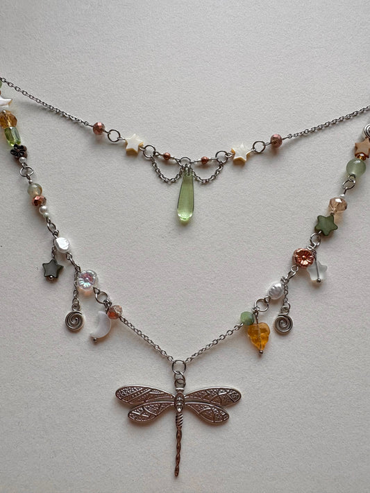 dragonfly necklace silver