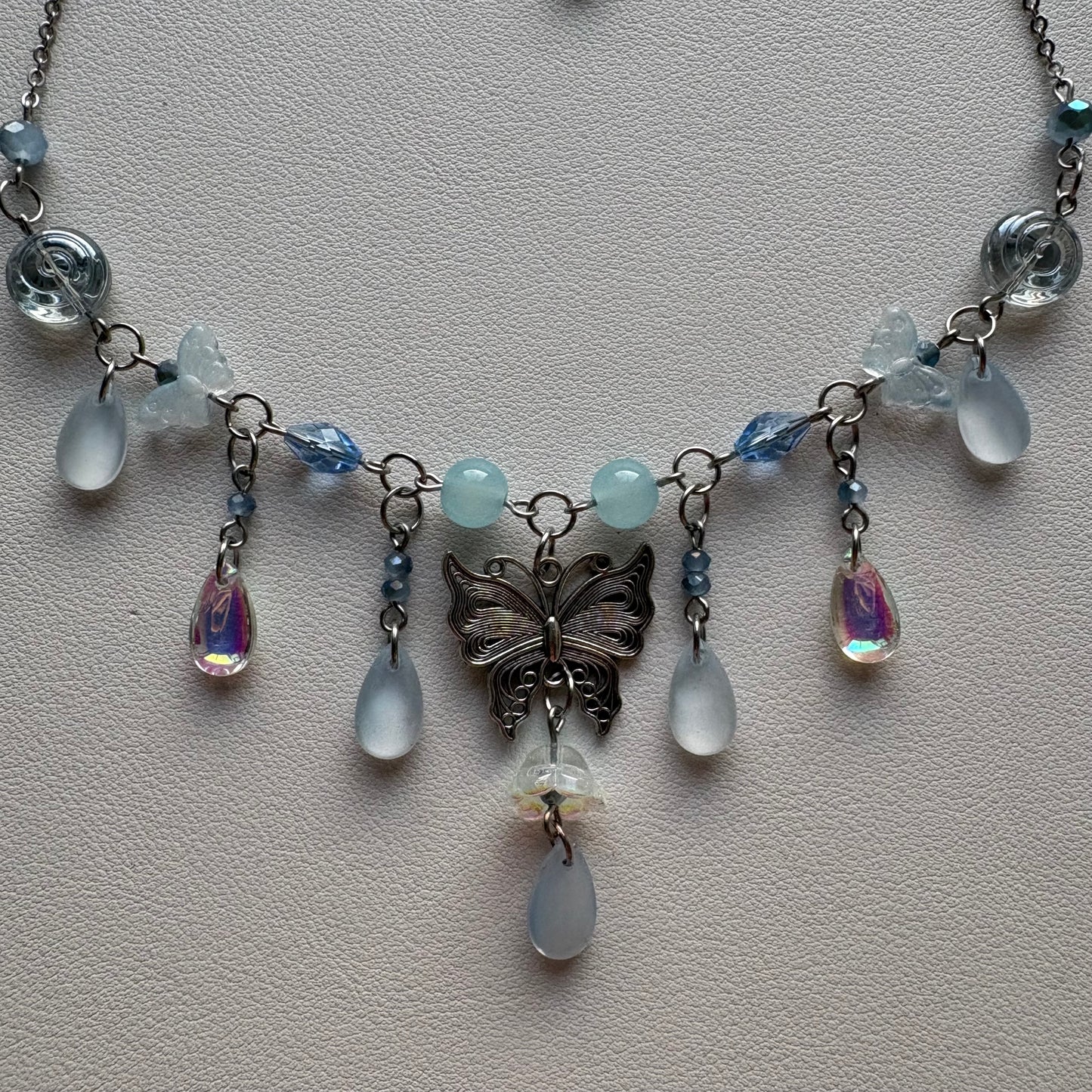 blue butterfly necklace