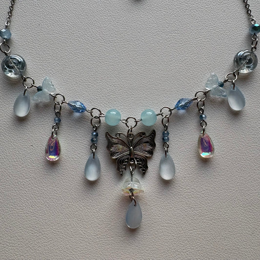 blue butterfly necklace