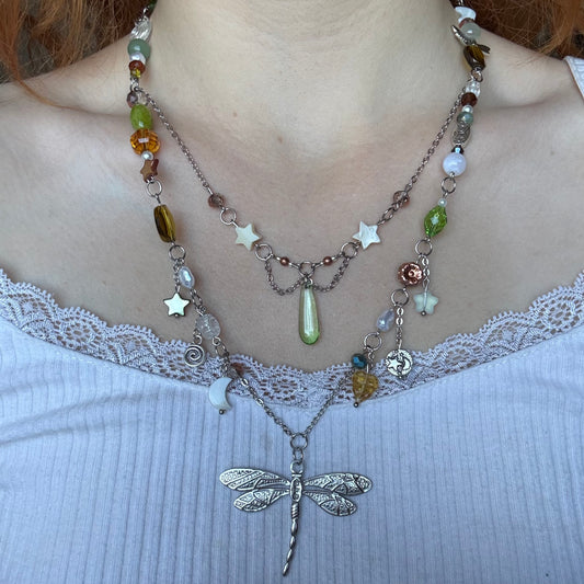 dragonfly necklace silver