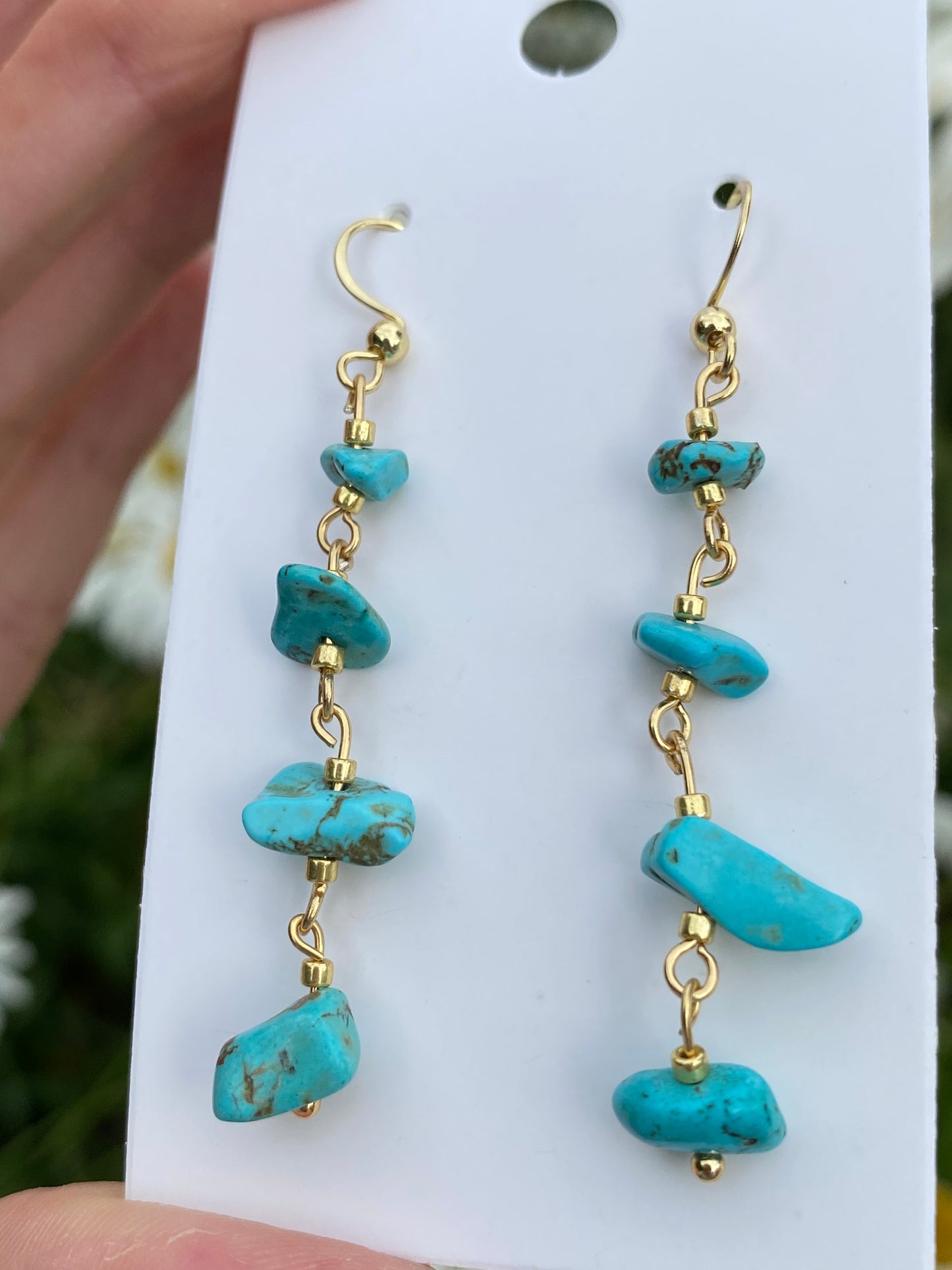 hippie crystal bead drop dangle earrings