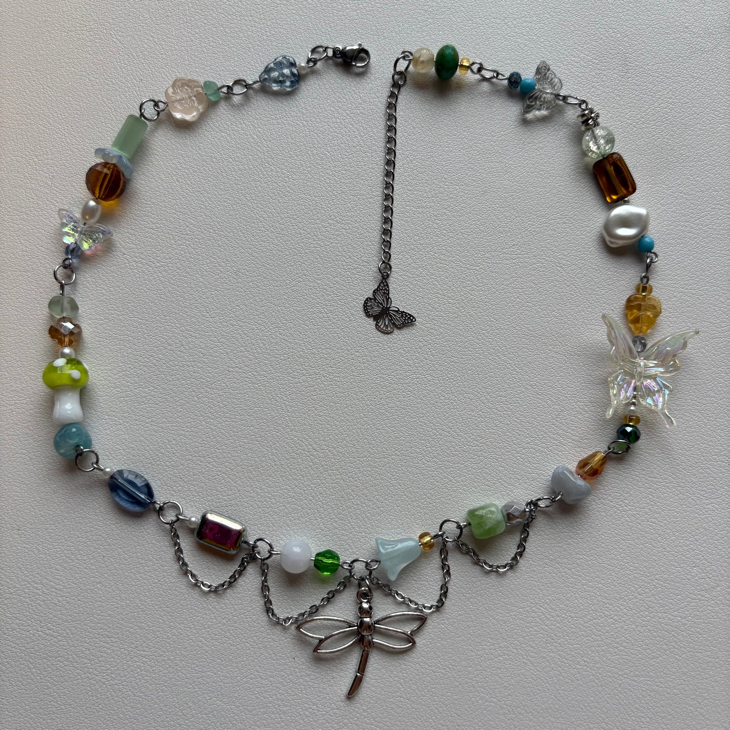 iridescent dragonfly necklace