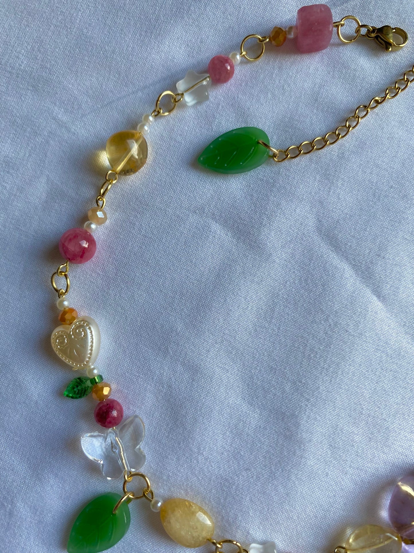 raspberry crumble necklace