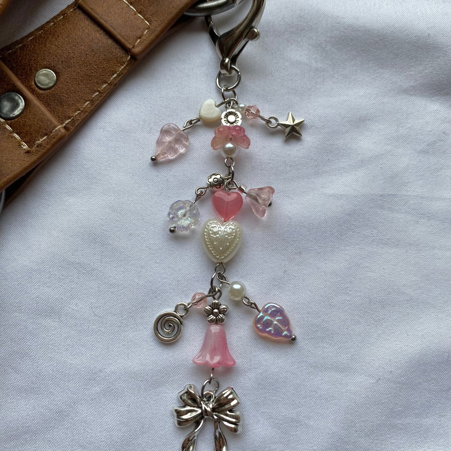 pink bow keychain