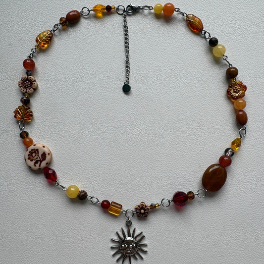 silver sunrise in the 70s necklace
