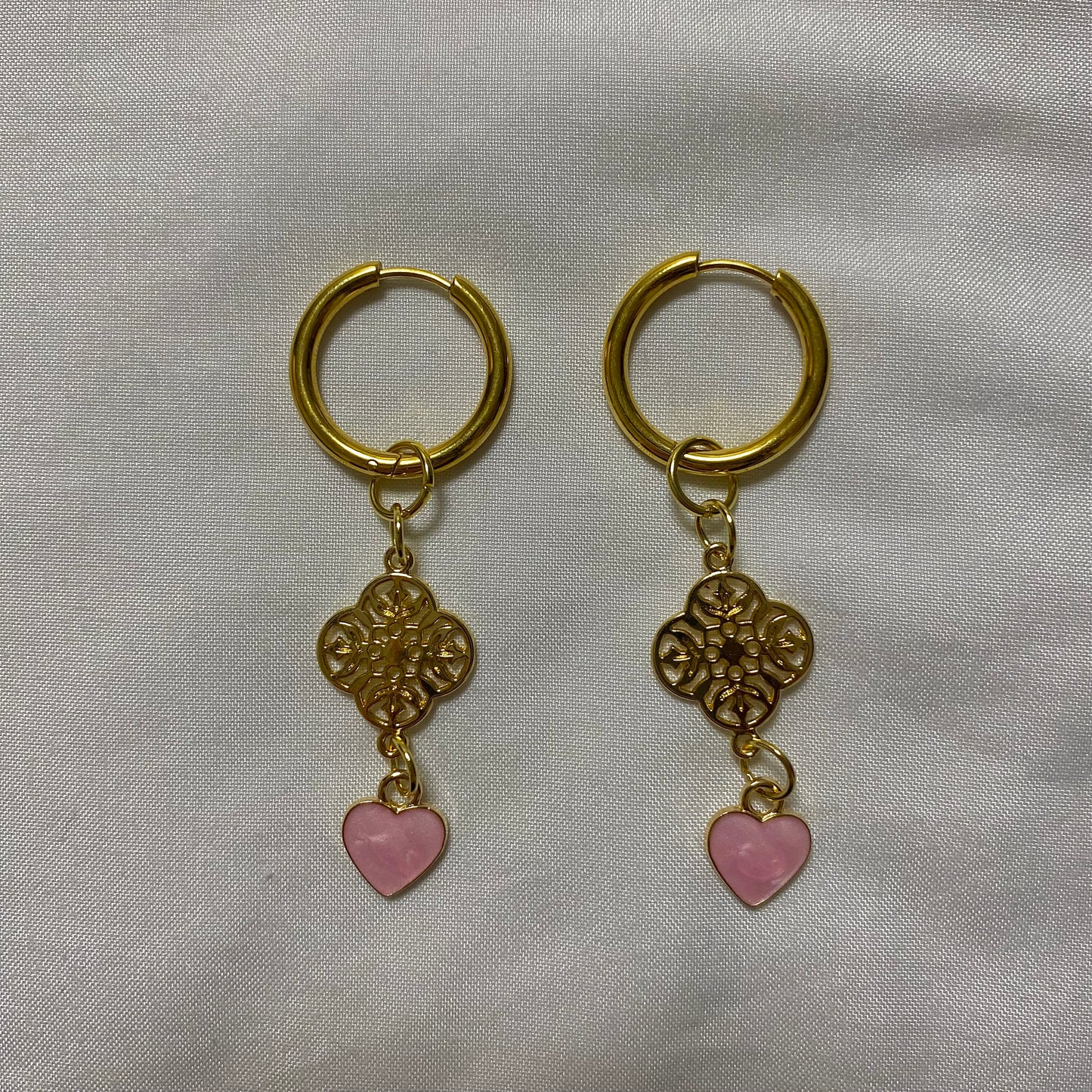 pink heart hoops