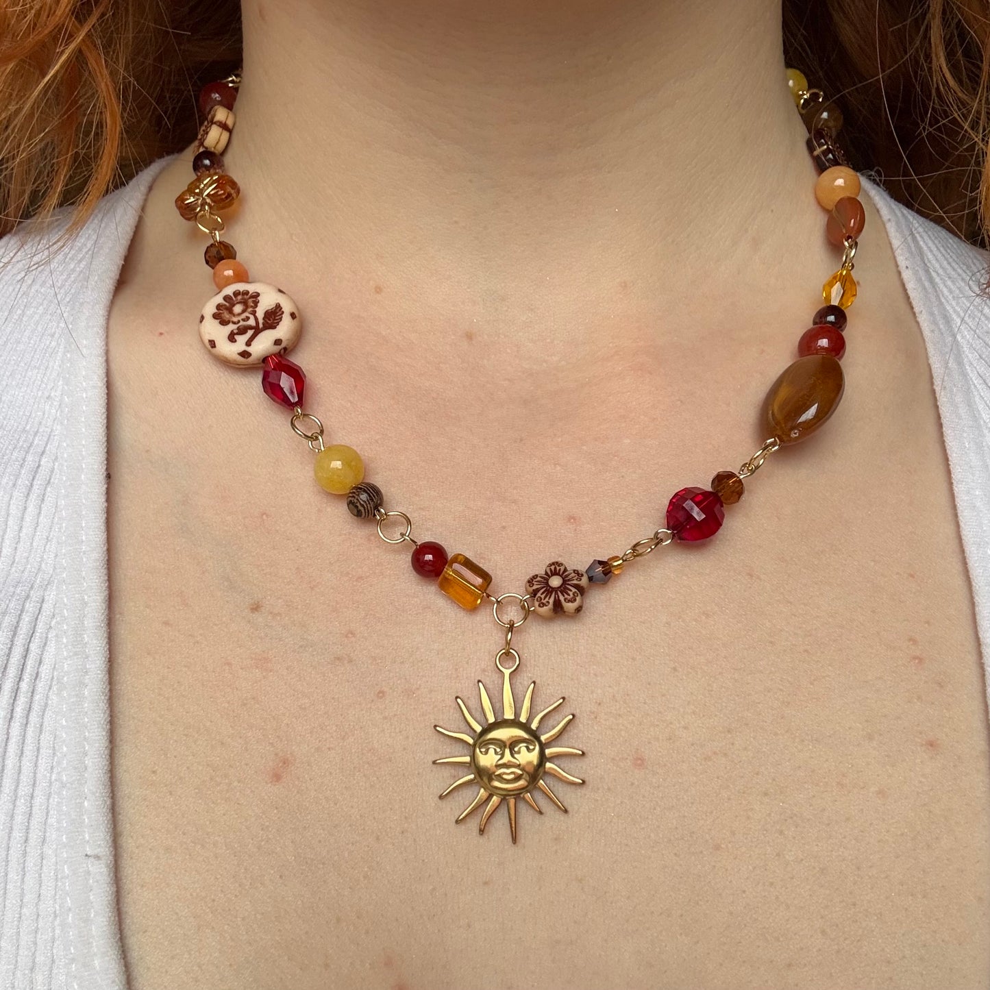 sunrise in the 70s bohemian necklace