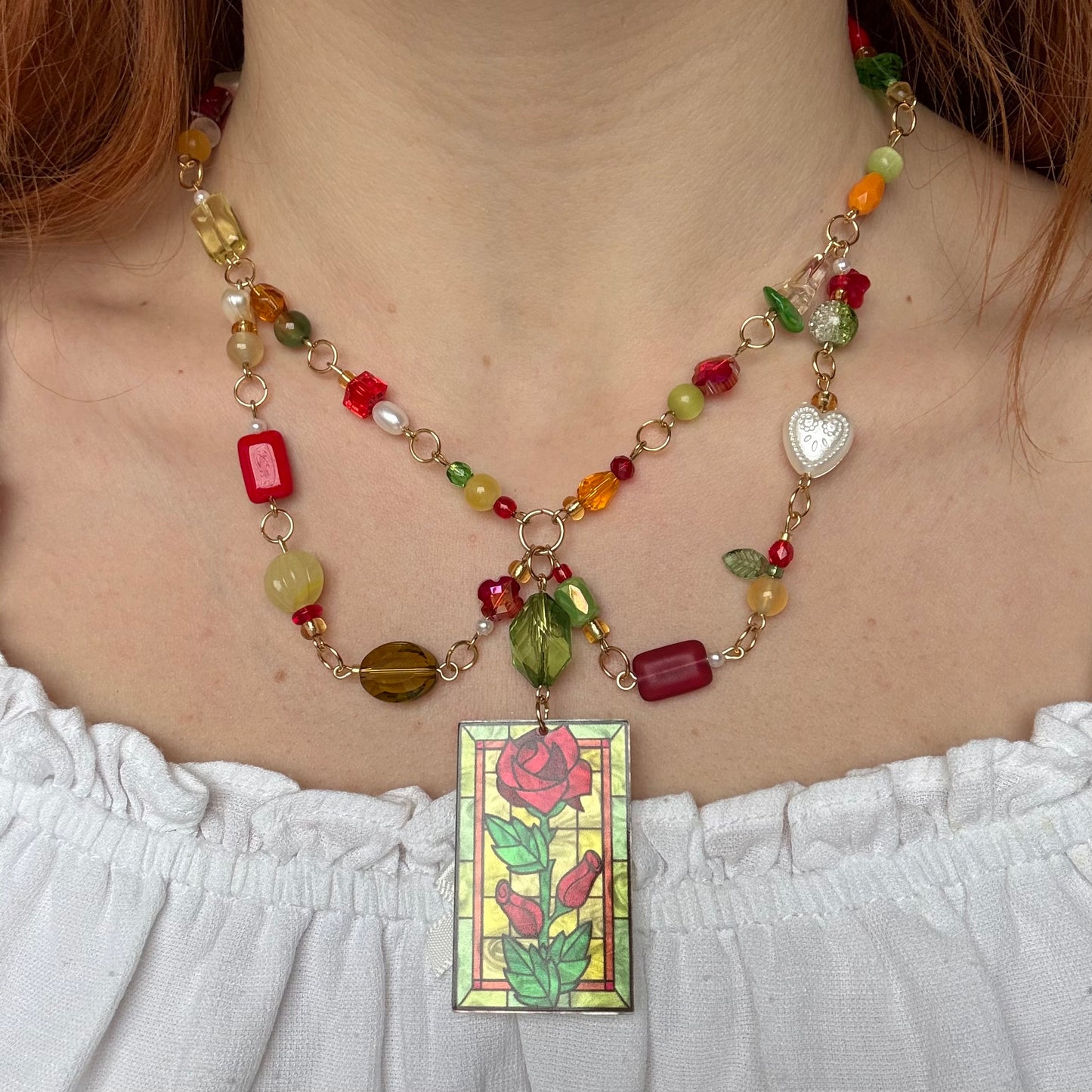 enchanted rose necklace