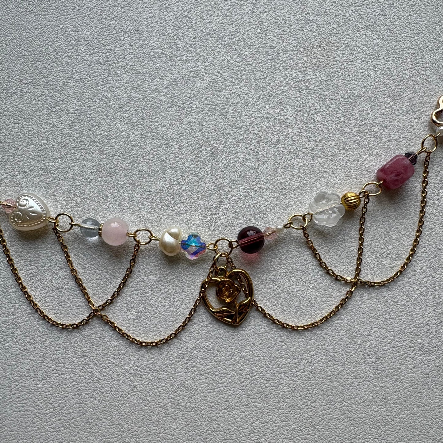 purple rose necklace