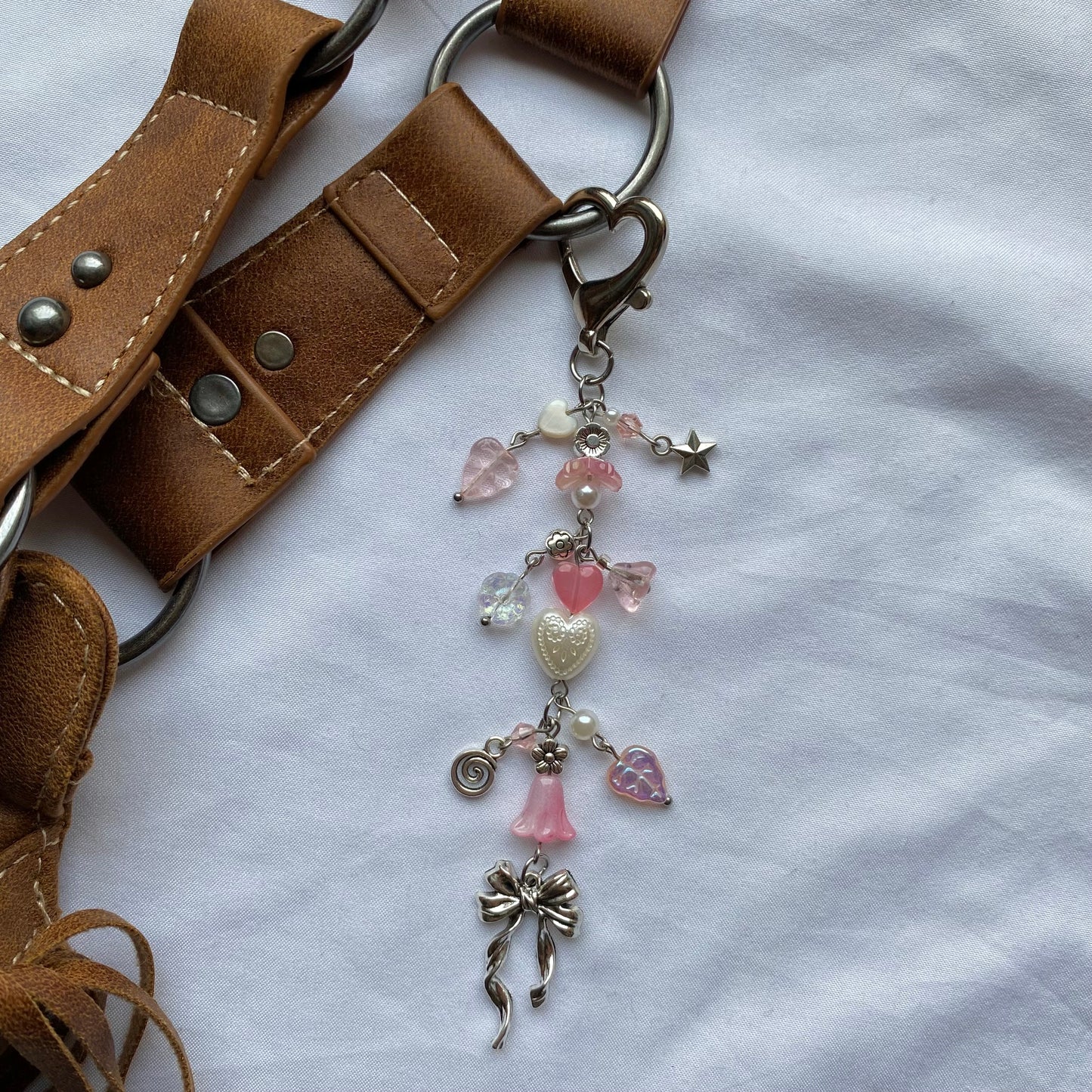 pink bow keychain