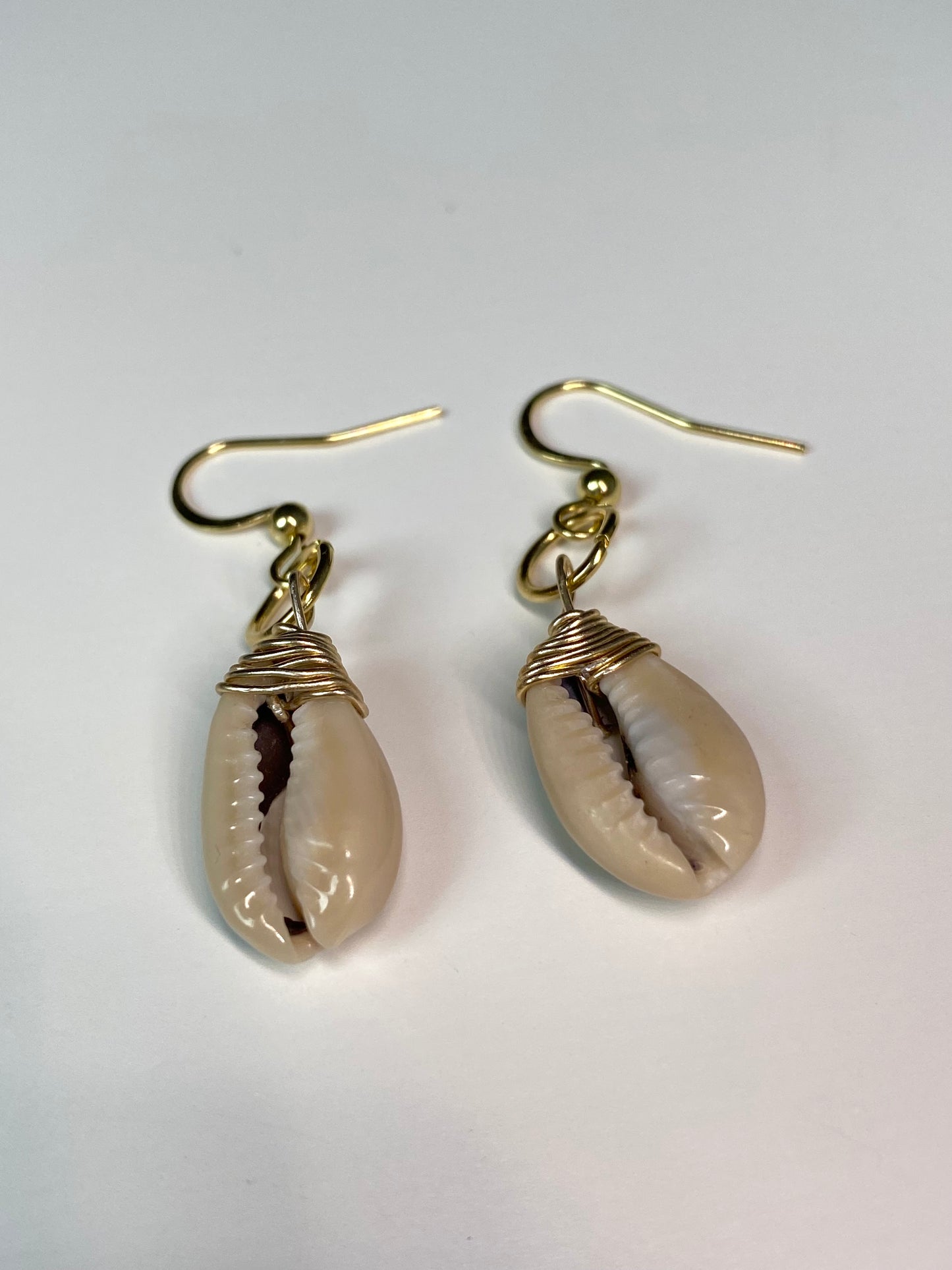 dainty gold shell earrings