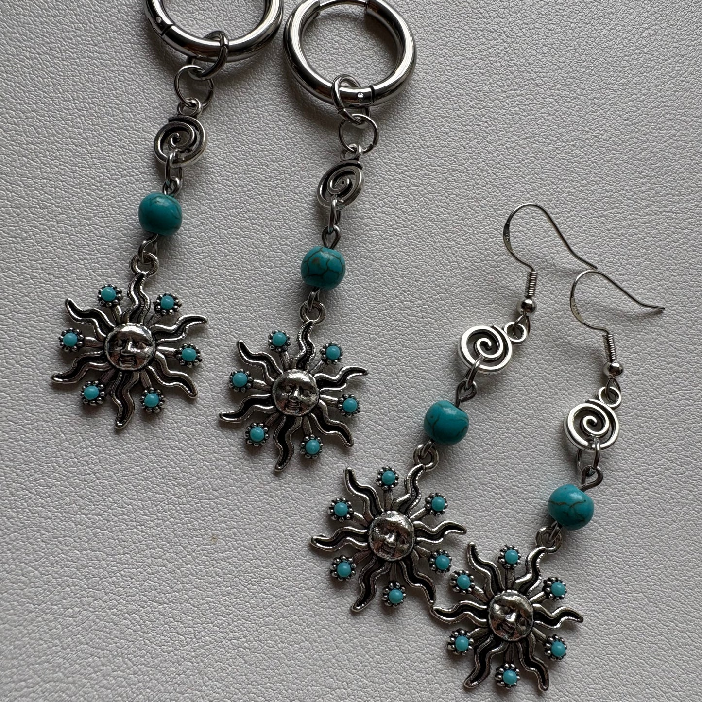 turquoise sun earrings