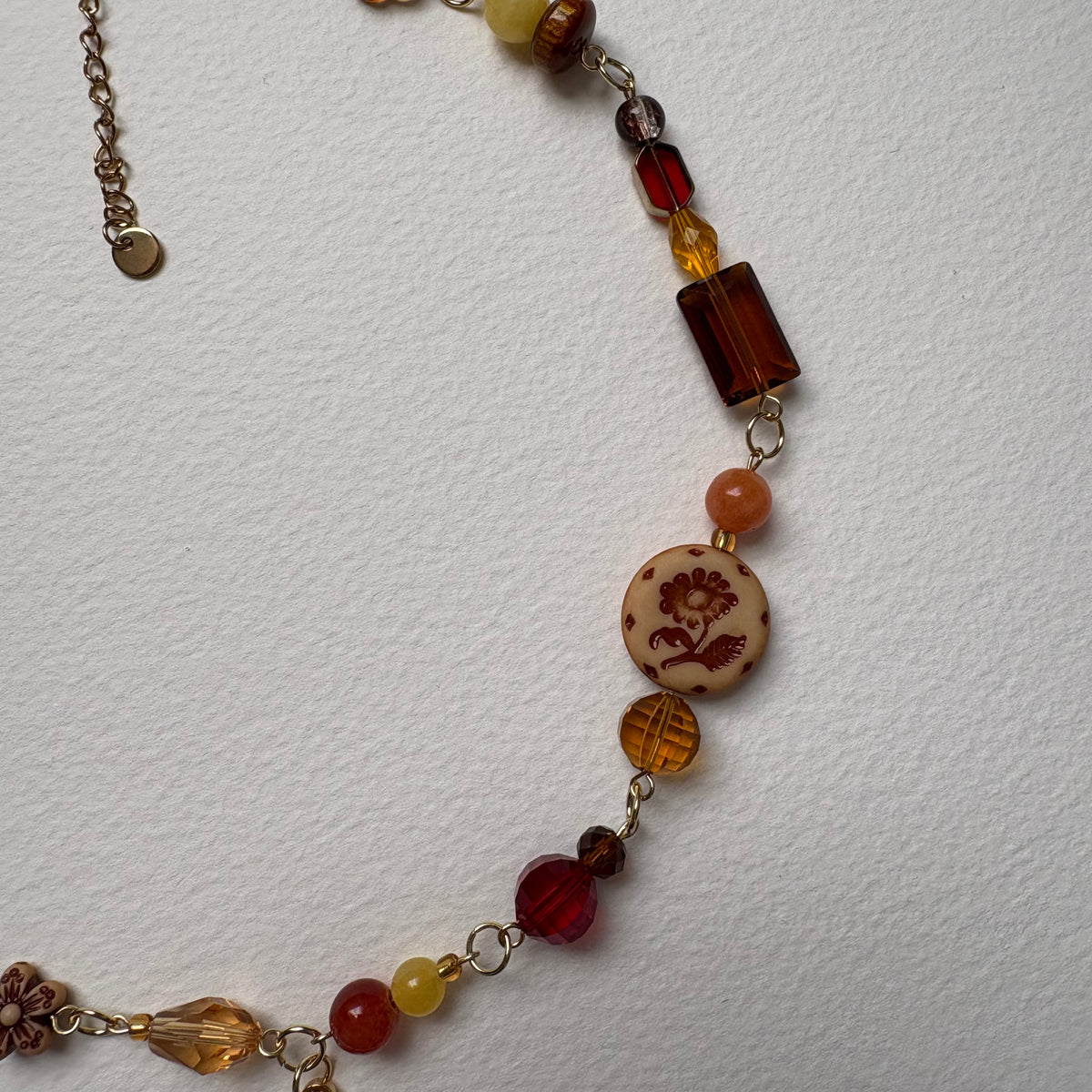 gold sunrise in the 70s bohemian necklace
