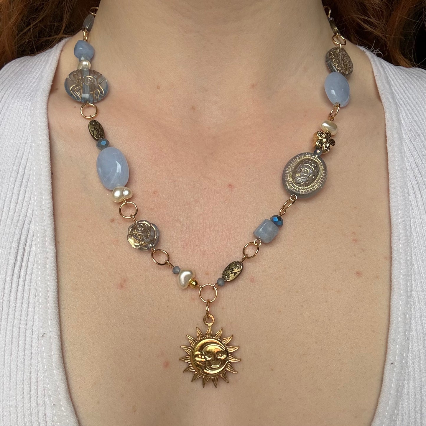 gold honeycomb necklace