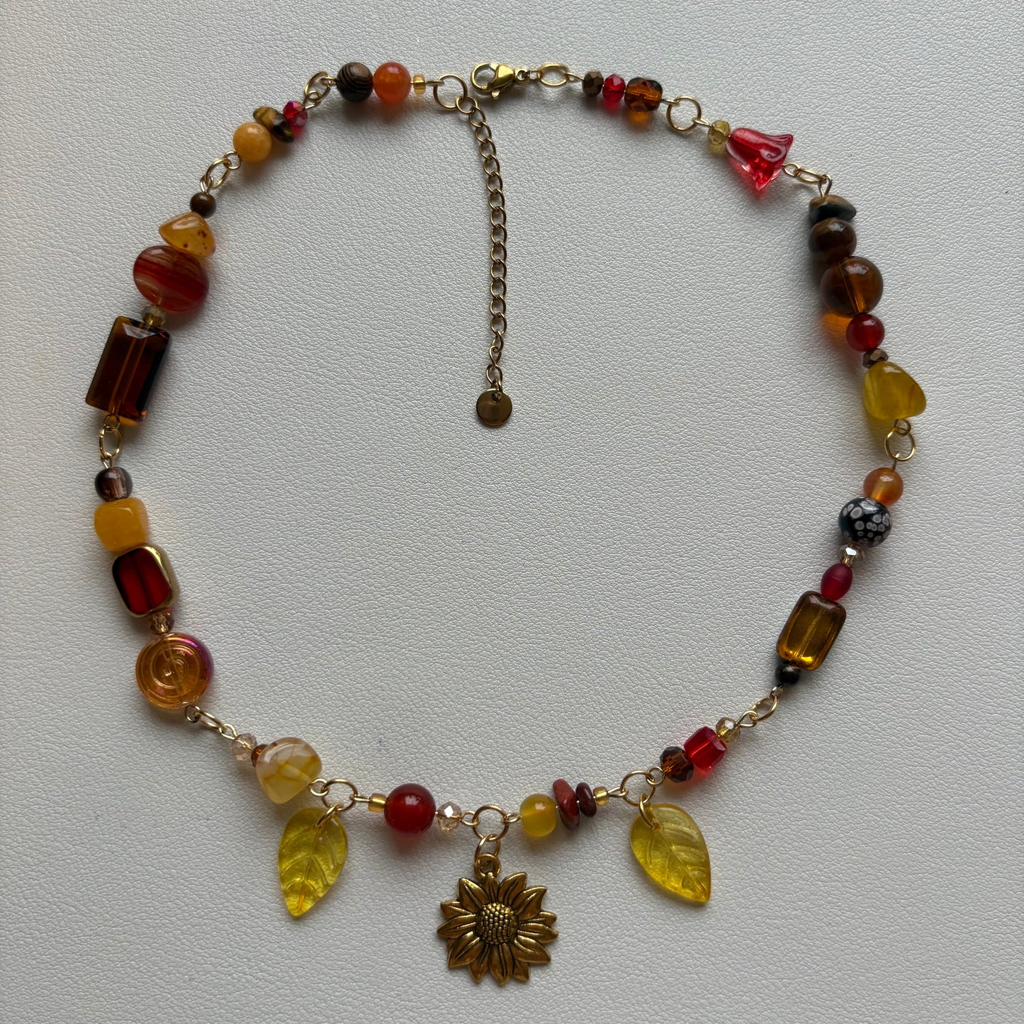sunset sunflower necklace