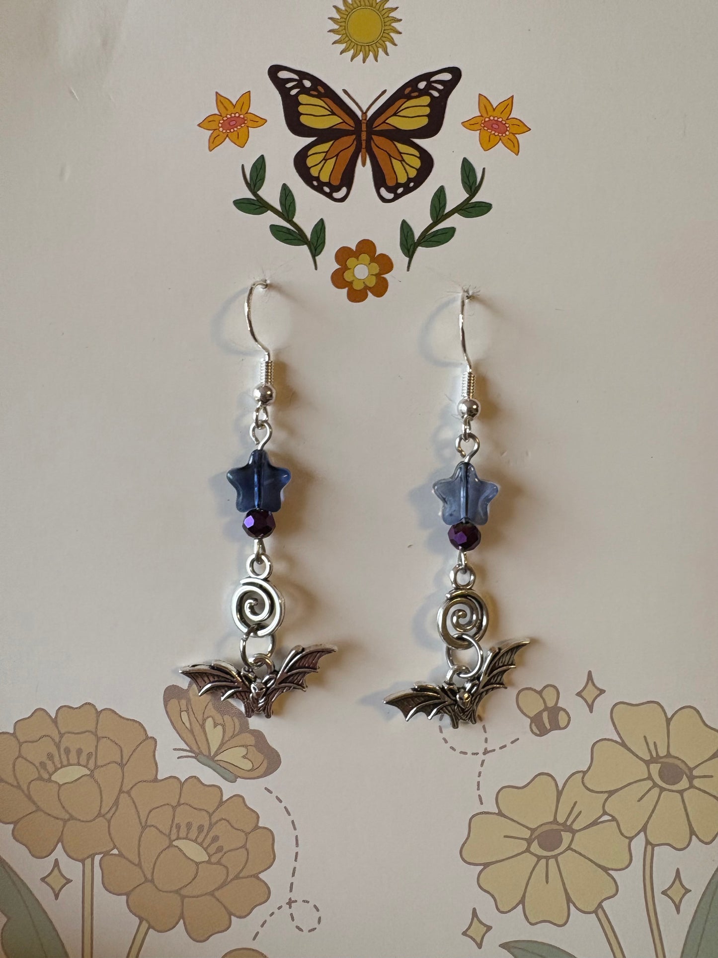 whimsical bat earrings