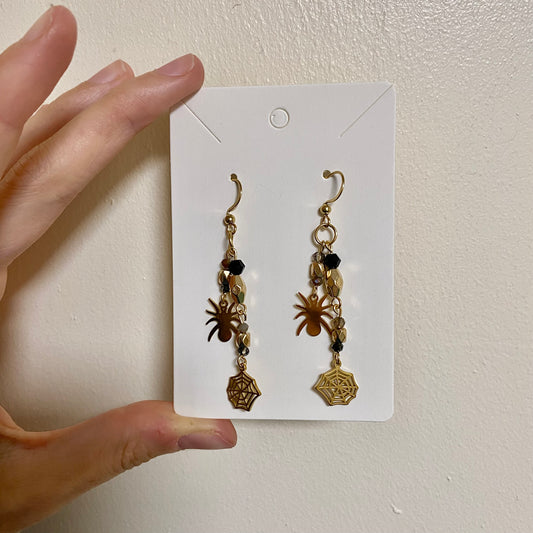 *spiderweb dangle earrings