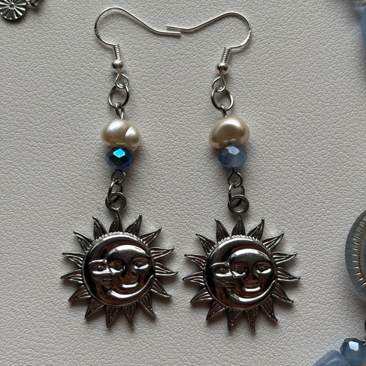 silver honeycomb earrings