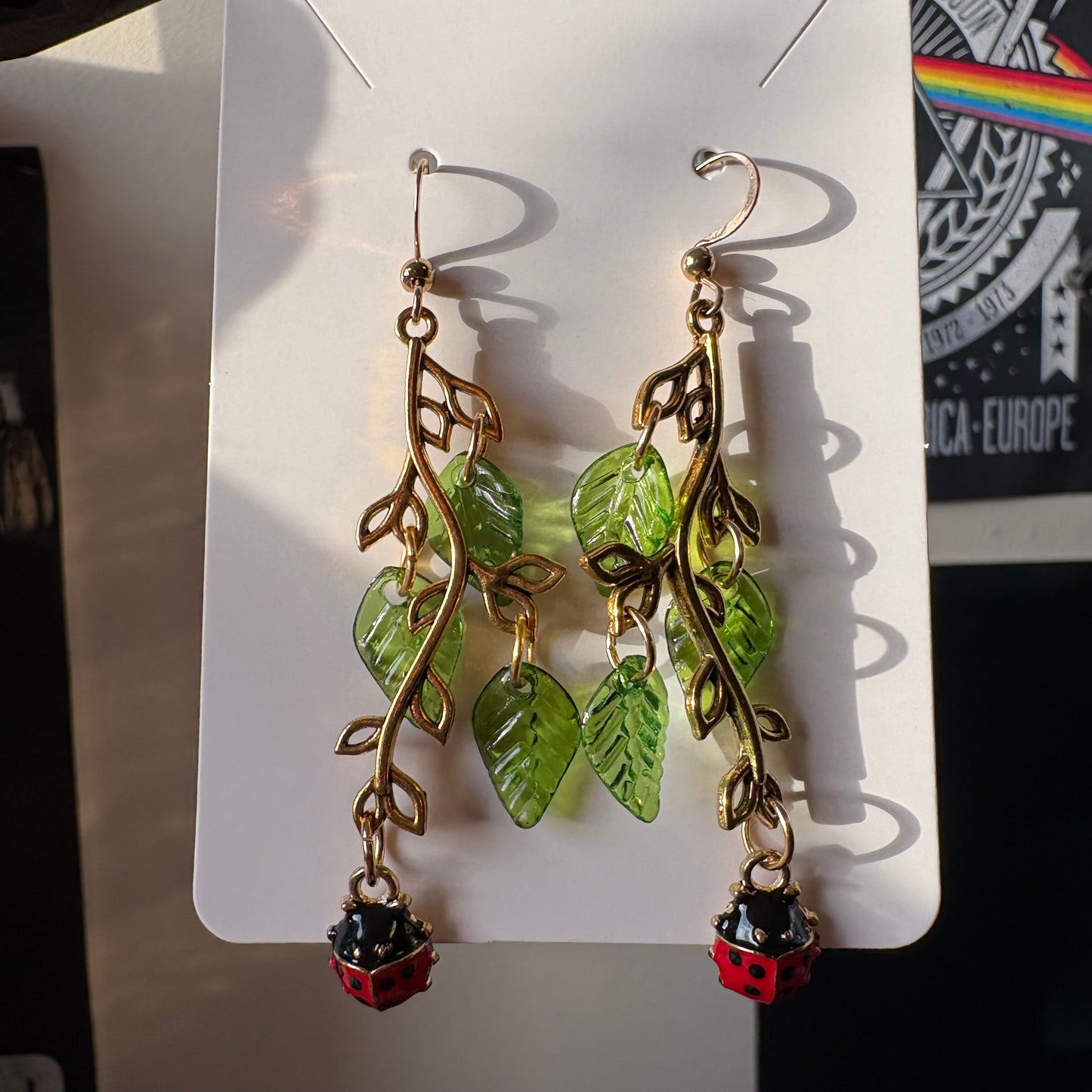 climbing ladybug earrings