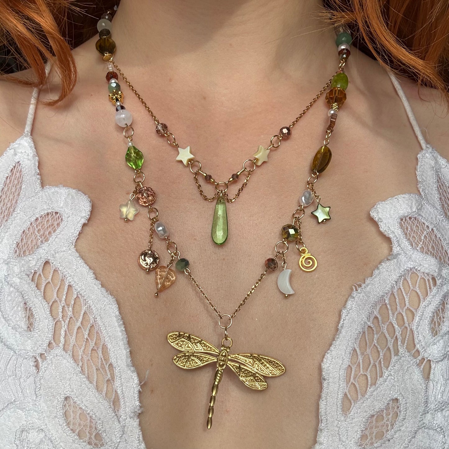 dragonfly necklace gold