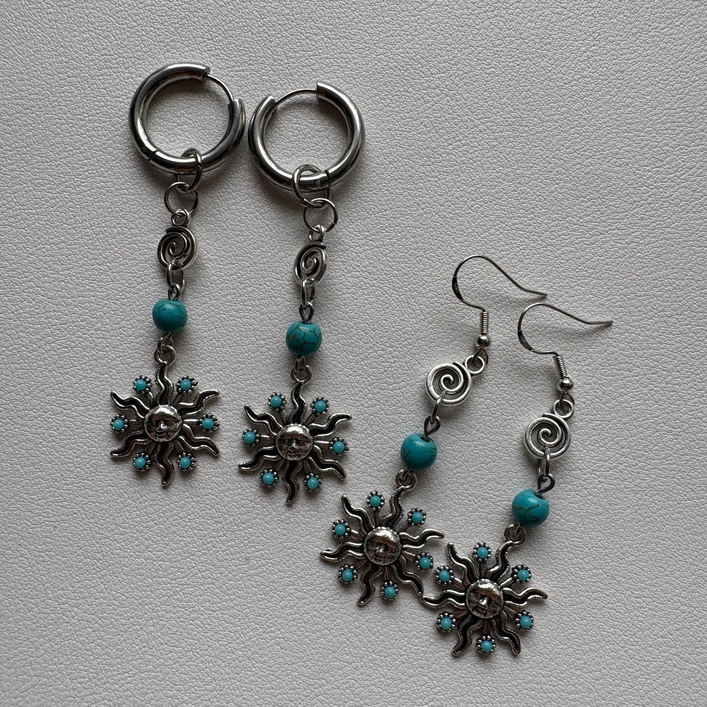 turquoise sun earrings