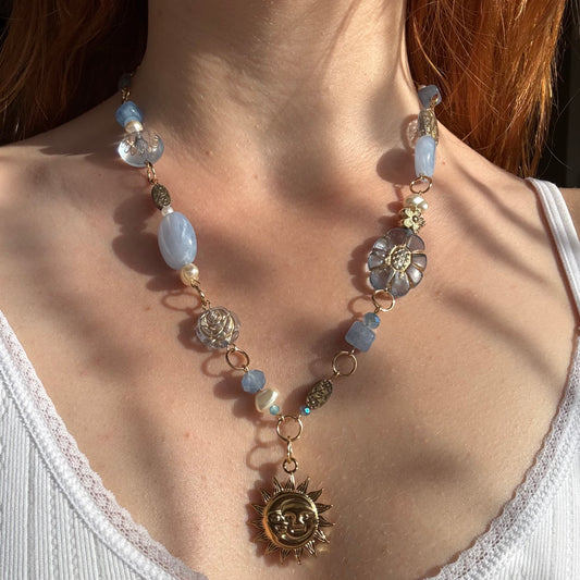 gold honeycomb necklace