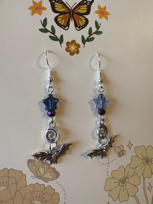 whimsical bat earrings