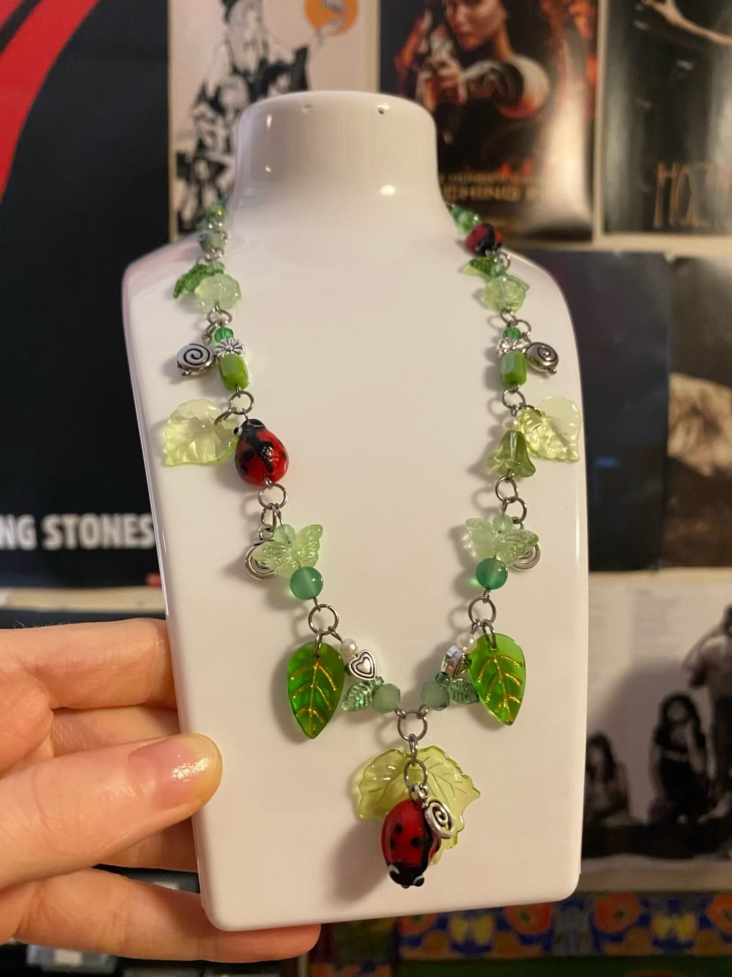 ladybug swirl necklace