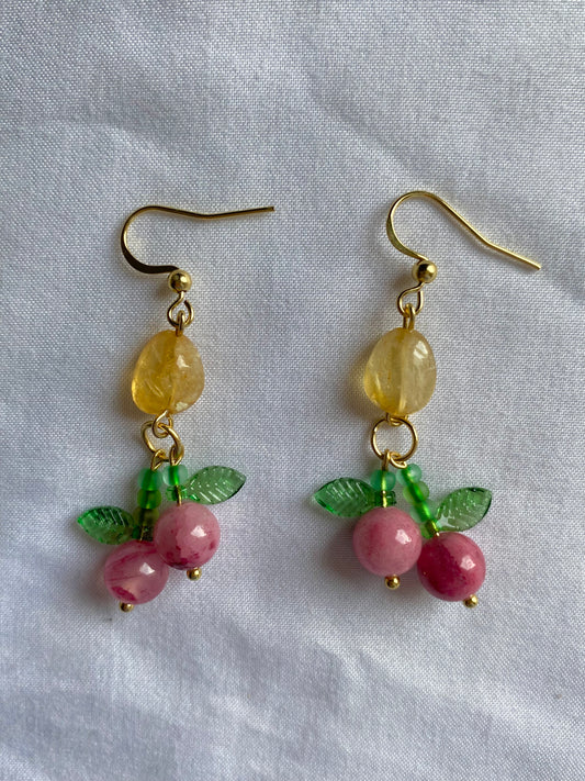 raspberry crumble earrings