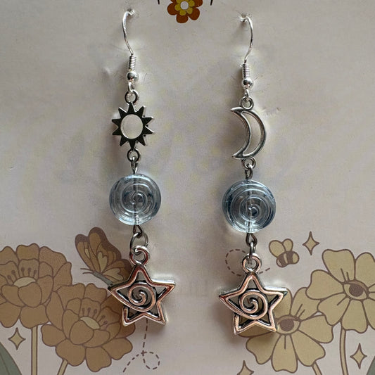 blue anomaly earrings