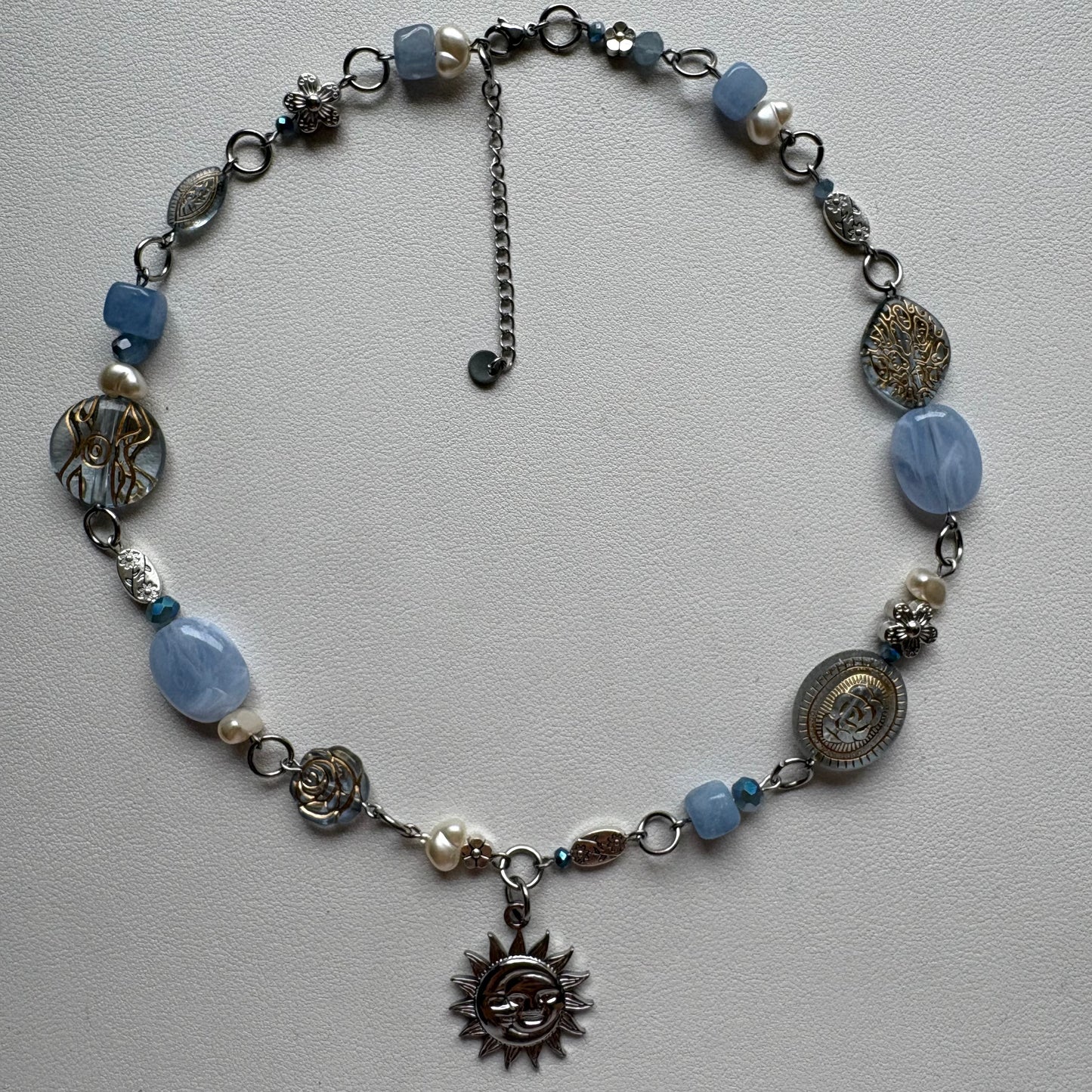 silver honeycomb necklace